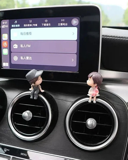 Cute Cartoon Couples Car Decoration Accessories Romantic Figurines Balloon Ornament Auto Interior Dashboard Accessories Gifts