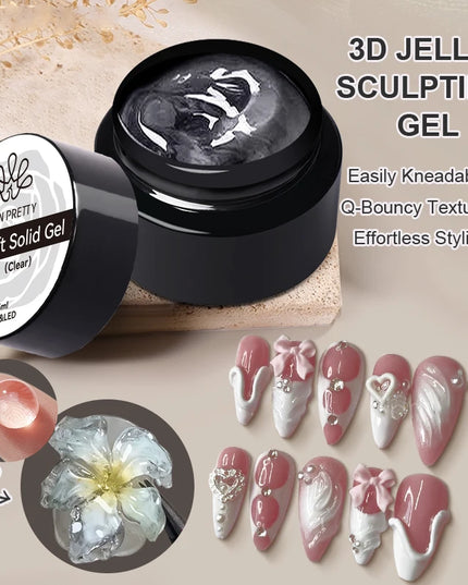 BORN PRETTY 15ml Clear Non Stick Hand Extension Gel 3D Shaping Sculpting Carving Nail Art Solid Hard Gel for Fake Nail