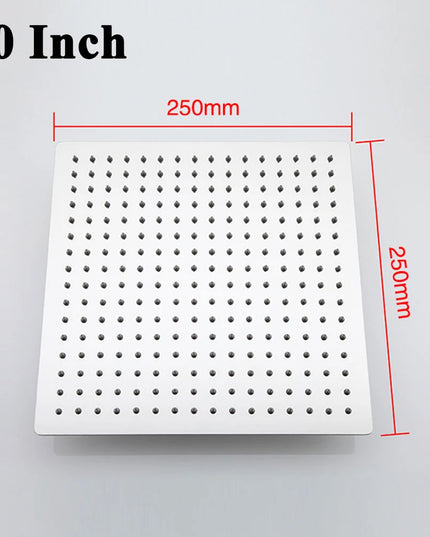 8/10/12 Inch Rainfall Shower Heads Stainless Steel Square Showerhead Ultra Thin Waterfall Shower Head Pressurized Shower Head