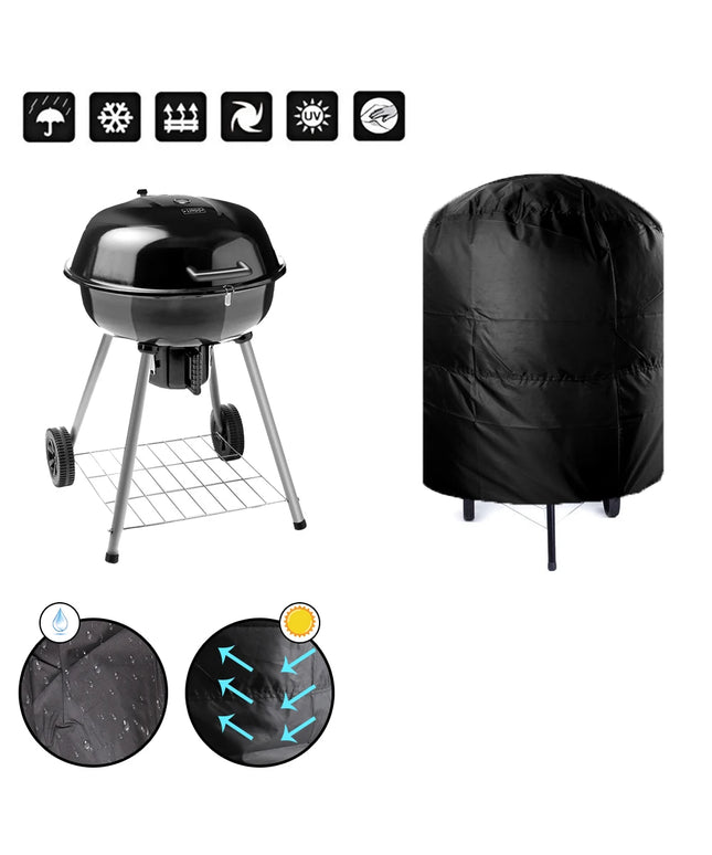Grill Cover 77x58cm/80x66x100cm Waterproof Round BBQ Grill Cover Camping Outdoor Barbecue Cover Anti Dust Rain Protective