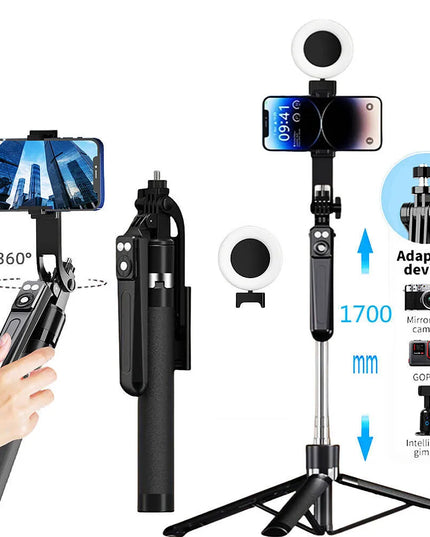 Roreta Portable Stabilizer camera tripod with wireless remote control and 360 ° rotation for video recording and live streaming
