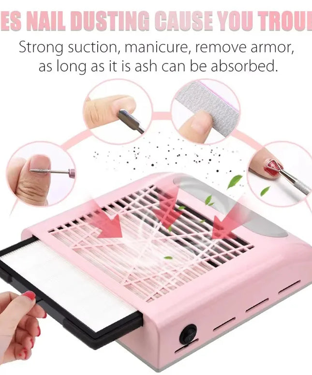 Professional Powerful Nail Duster Exhaust Fan for Nail Art Vacuum Collector Gel Nail Duster for Nail Art Salon Equipment