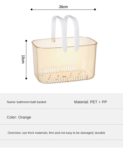 Transparent Portable Bath Basket Storage Basket Bathroom Toilet Shower Basket