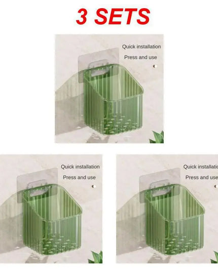 Household Storage Racks Wall-mounted No Punching No Trace Paste Multifunctional Kitchen Storage Racks Home Bathroom Accessories