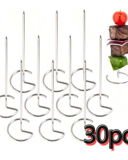 10/20/30pcs Kabob Skewers Stainless Steel Sticks For Grilling Reusable Kebab Tool Barbecue Stainless Steel BBQ Stick Chicken