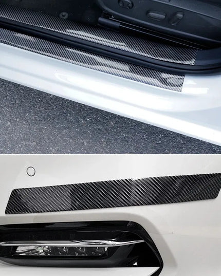 Nano Carbon Fiber Car Stickers DIY Paste Protector Strip Auto Door Sill Side Mirror Anti Scratch Tape Waterproof Protection Film