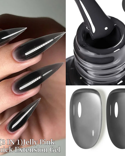 LILYCUTE 15ML Quick Extension Gel Nail Polish Nude Milk White Color Finger Prolong Acrylic Crystal Construction Hard Gel Varnish