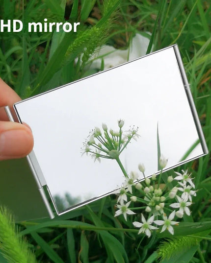 Aluminum Folding Mirror Pocket Mini Portable Makeup Mirrors Travel Hand Small Mirror Vanity Foldable Compact Cosmetics Tools
