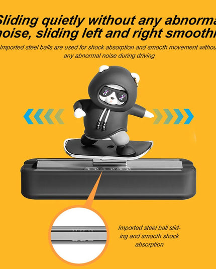 New Dashboard Car Decorations Skateboard Bear Magnetic Parking Number Plate Creative Car Cartoon Interior Interior Accessories