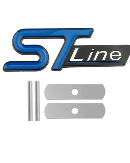 For FORD ST LINE Logo Front Grill Emblem Badge Car Rear Trunk Sticker Decals Focus Kuga Fiesta Mondeo ESCAPE Ecoboost