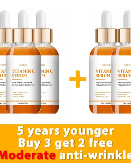 Vitamin C Wrinkle Remover Face Serum Lifting Firming Fade Fine Lines Anti-aging Essence Whitening Brighten Nourish Skin Care