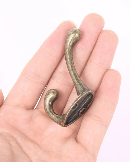 10/20Pcs Coat Hooks Wall Mounted Heavy Duty Dual Coat Rack Bronze Vintage Clothes Hanger With Screw for Door Coat Hooks Bathroom