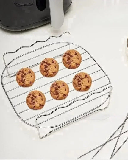 BBQ Air Electric Fryer Accessories 430 Stainless Steel Double Layer Grill Rack Steam Rack Air Fryer Rack Kitchen,Dining & Bar