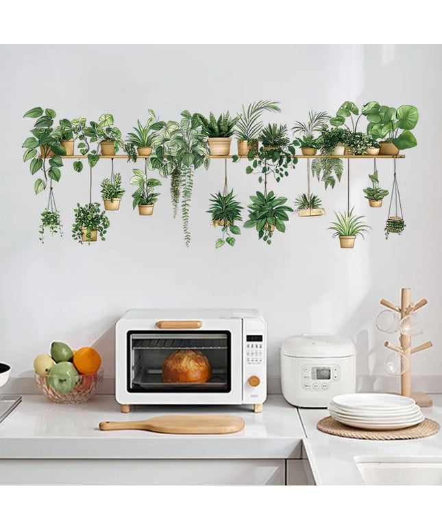 Multiple Flower Shelf Potted Furniture Wall Stickers Home Decor Accessories Living Room Bedroom Decoration Kids Room Wall Decals