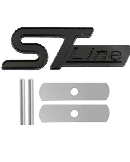 For FORD ST LINE Logo Front Grill Emblem Badge Car Rear Trunk Sticker Decals Focus Kuga Fiesta Mondeo ESCAPE Ecoboost