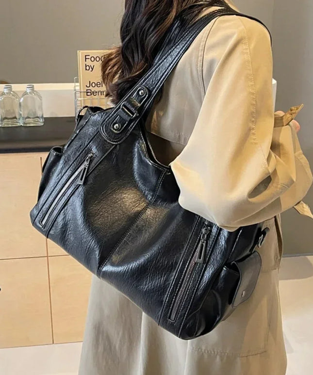 Soft Interior Compartment Shoulder Bags 2025 High Quality Contrasting Colors Bags for Women Fashion Zipper Pu Women's Handbags