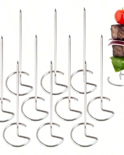 10/20/30pcs Kabob Skewers Stainless Steel Sticks For Grilling Reusable Kebab Tool Barbecue Stainless Steel BBQ Stick Chicken