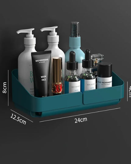 Bathroom  Kitchen Convenience Rack Shelf Makeup Storage Organizer Cosmetics Shampoo Rack Shower Shelf Wall Spice No Drilling