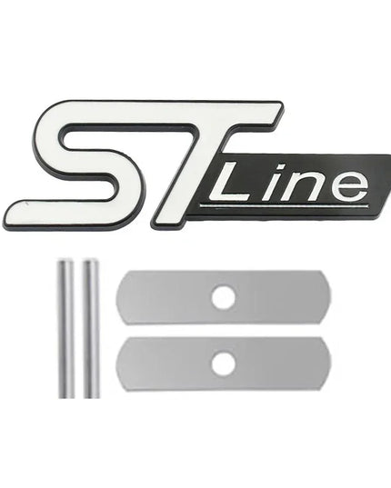 For FORD ST LINE Logo Front Grill Emblem Badge Car Rear Trunk Sticker Decals Focus Kuga Fiesta Mondeo ESCAPE Ecoboost