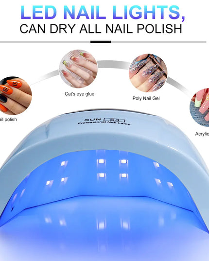 UV LED Nail Lamp Professional Gel Polishing Nail Light 24 LED Nail Art Quick Dryer for Nail Gel Curing Nail Salon Tool