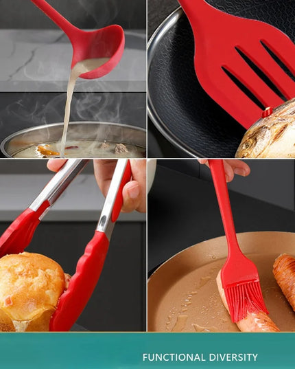 10 PCS Silicone Cookware Set Kitchen Cooking Tools Baking Tools Tableware Silicone Shovel Spoon Scraper Kitchen Accessories