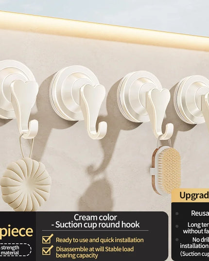 No Drill Suction Cup Hook With Strong Door Bathroom Kitchen Wall Mounted Row Hook Kitchen Hook Adhesive Hooks