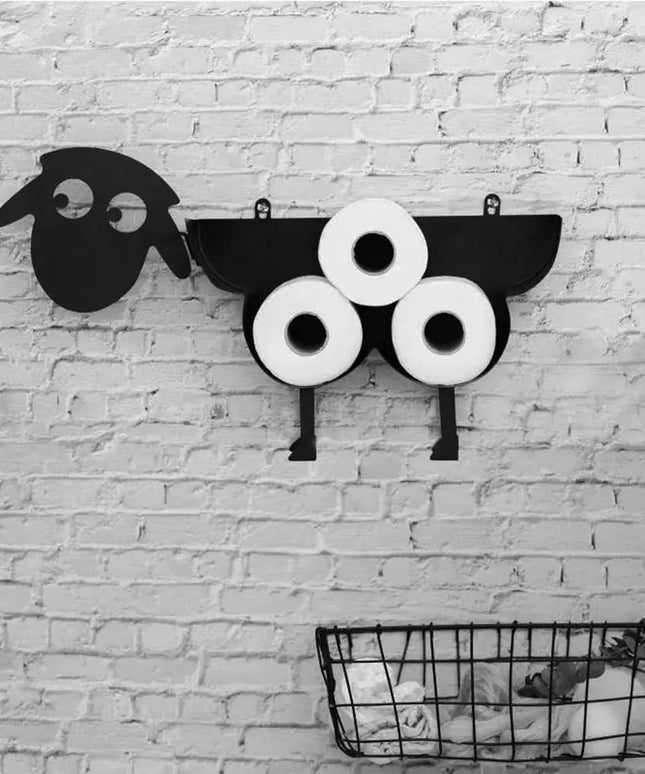 Cute Metal Sheep Dog Shape Toilet Tissue Rack Iron Free Standing Storage Rack Roll Paper Holder Bathroom Accessories