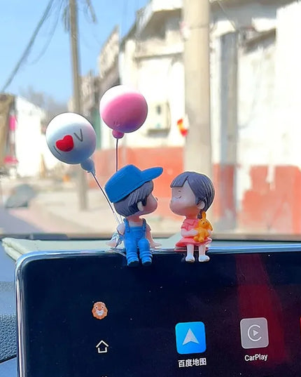 Cute Cartoon Couples Car Decoration Accessories Romantic Figurines Balloon Ornament Auto Interior Dashboard Accessories Gifts