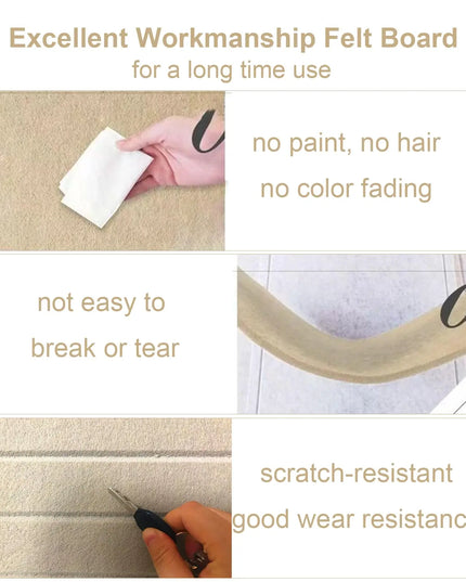 Thickened Decorative Felt Cork Board Large Bulletin Board Foldable Photo Display Board for School Home Office Walls Decor