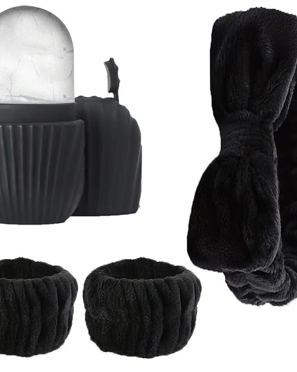 4pcs Fashion Face Washing Headband Set Wristband Hairband Bubble Headband for Washing Face Makeup Bathing Skin Care