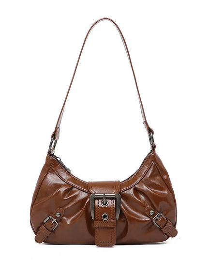 Y2K Retro Pleated Hobo Shoulder Bag for Women Hot Selling Maillard Style Underarm Bag Clutch Handbags for Travel Work Shopping