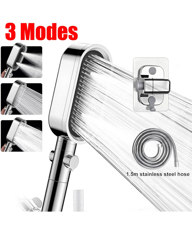 3 Modes Powerful Shower Head Anti-clogging and Easy To Clean Anti Anti-limescale Shower Head Handheld Flexible Bath  Shower Head