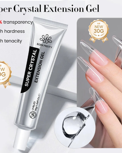 BORN PRETTY 15ml Clear Non Stick Hand Extension Gel 3D Shaping Sculpting Carving Nail Art Solid Hard Gel for Fake Nail