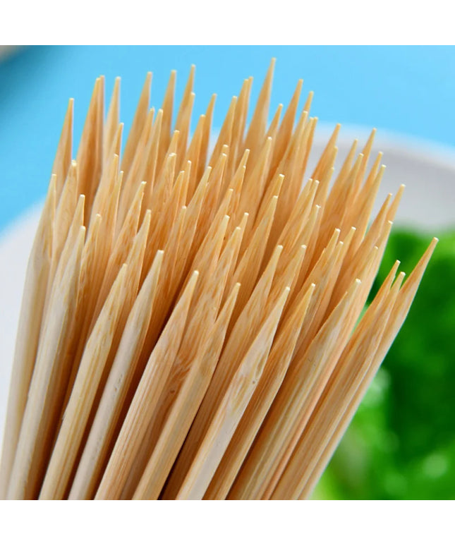 50Pcs 40cm Bamboo Wooden BBQ Skewers Food Bamboo Meat Tool Kitchen Barbecue Party Disposable Long Sticks Catering Grill Camping