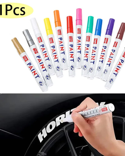 Car Paint Pen Waterproof Car Wheel Tire Oily Painting Mark Pen Auto Rubber Tyre Tread CD Metal Permanent Paint Marker