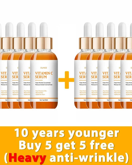Vitamin C Wrinkle Remover Face Serum Lifting Firming Fade Fine Lines Anti-aging Essence Whitening Brighten Nourish Skin Care