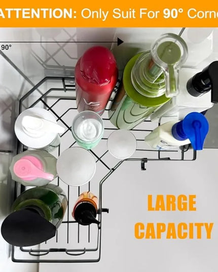 QYQRQF Adhesive Corner Shower Caddy No Drilling Stainless Steel Storage Rack with Hooks for Bathroom Rustproof Space Saving