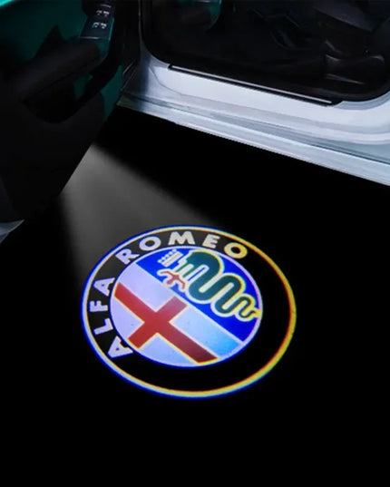2Pcs Fashion LED Car Door Welcome Light Logo Projector for Alfa Romeo Spider Giulia Giulietta 147 156 159 Mito Stelvio GT Spider