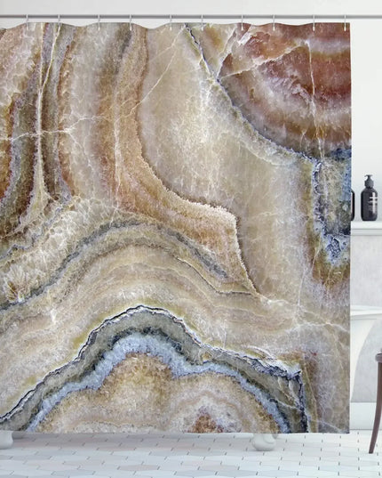 Grey Gold Marble Ink Texture Shower Curtain Set Abstract Modern Shower Curtain for Bathroom Decor Waterproof Washable Fabric