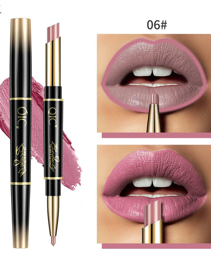 2 IN 1 Lip Liner Waterproof Nude Matte Lipstick Pencil Sexy Red Long Lasting Double Ended Lipliner Makeup Cosmetics For Women