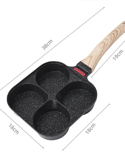 Deepened Egg Frying Pan with Lid 4-Cup Nonstick Granite Omelette Pan Skillet Pancake Pan Healthy Breakfast Egg Cooker Pan