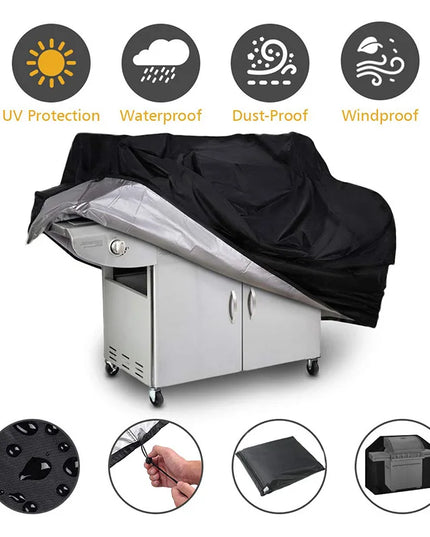 5 Size BBQ Grill Barbeque Cover Anti-Dust Waterproof Weber Heavy Duty Charbroil BBQ Cover Outdoor Rain Protective Barbecue Cover