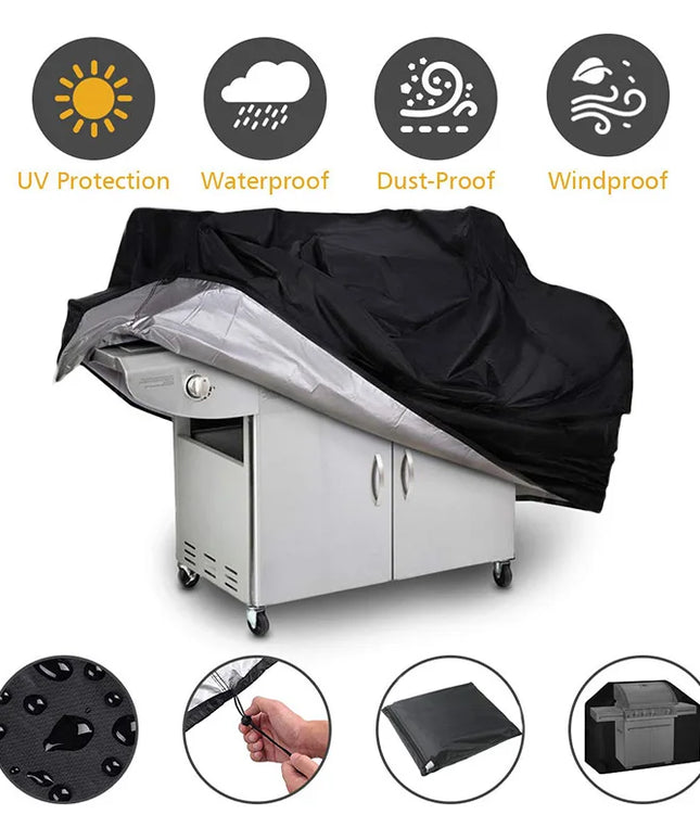 5 Size BBQ Grill Barbeque Cover Anti-Dust Waterproof Weber Heavy Duty Charbroil BBQ Cover Outdoor Rain Protective Barbecue Cover