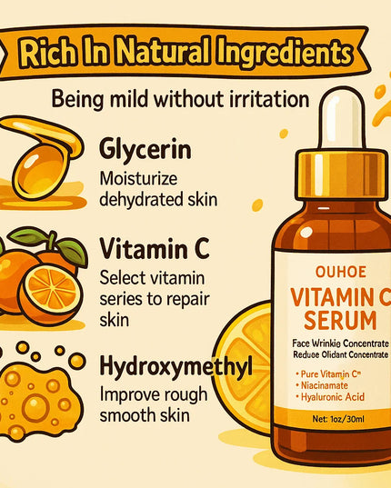 Vitamin C Wrinkle Remover Face Serum Lifting Firming Fade Fine Lines Anti-aging Essence Whitening Brighten Nourish Skin Care