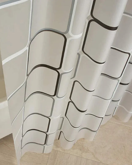 Bathroom Shower Curtains Waterproof Bath Curtain PEVA Modern Geometric Plaid Pattern Farmhouse Household Decoration Translucent