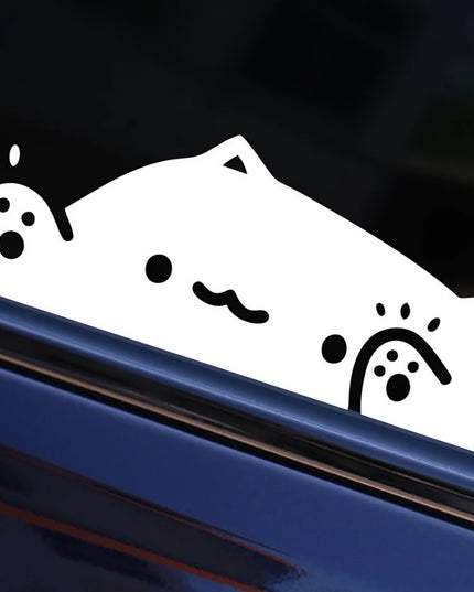 Cat Car Sticker Kitten Knocking on Window Cute Personality For Car Body Bumper Windows Motorcycle Laptop Wall Auto Accessories
