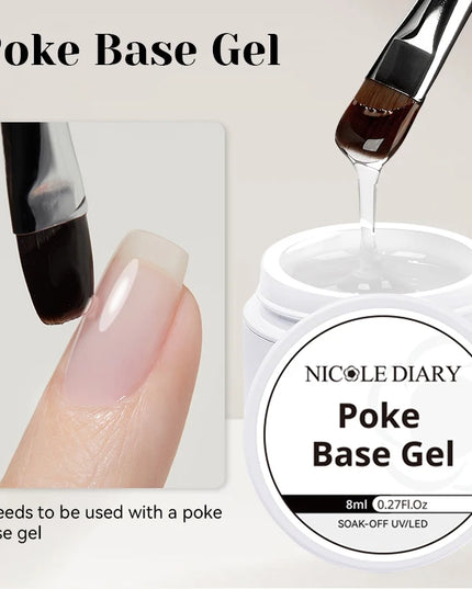 NICOLE DIARY White Non Stick Hand Extension Gel Nail Polish For 3D Shaping Carving Flower DIY Nail Art Extension Acrylic