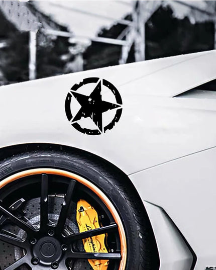 Car Sticker Pentagram Waterproof and Sunscreen Personality Interesting Decal Military Army Star Hood Stickers Auto Accessories