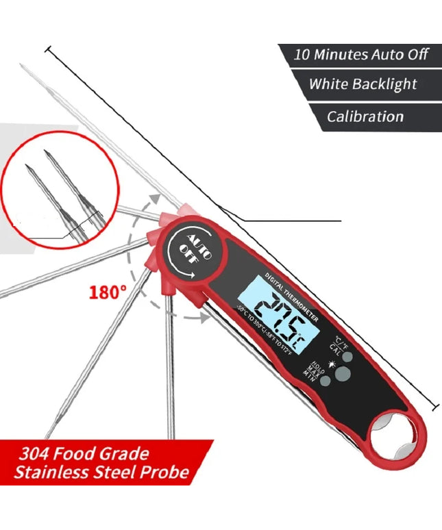 Digital Kitchen Food Digital Thermometer For Meat Water Milk Cooking Grilling Outdoor BBQ Waterproof Instant Read