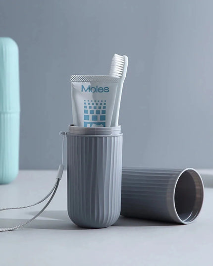 Travel Portable Toothbrush Cup Bathroom Toothpaste Holder Storage Case Box Organizer Travel Toiletries Storage Cup New Creative